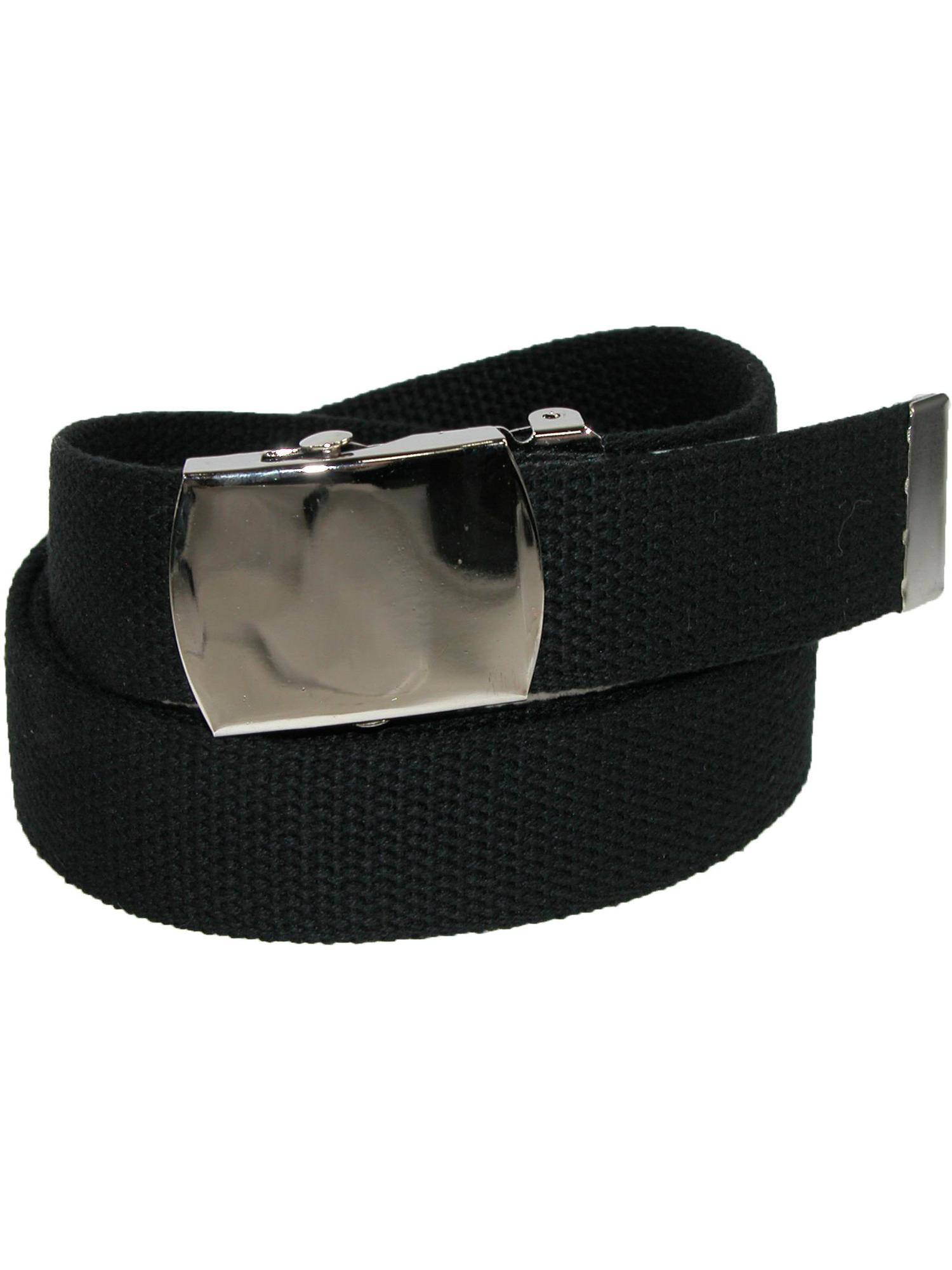CTM Cotton Adjustable Belt with Nickel Buckle (Men Big & Tall