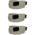 thumbnail image 1 of CTM Cotton Adjustable Belt with Nickel Finish Buckle (Pack of 3), 1 of 3