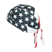 CTM Cotton American Flag Do Rag Cap (Men)