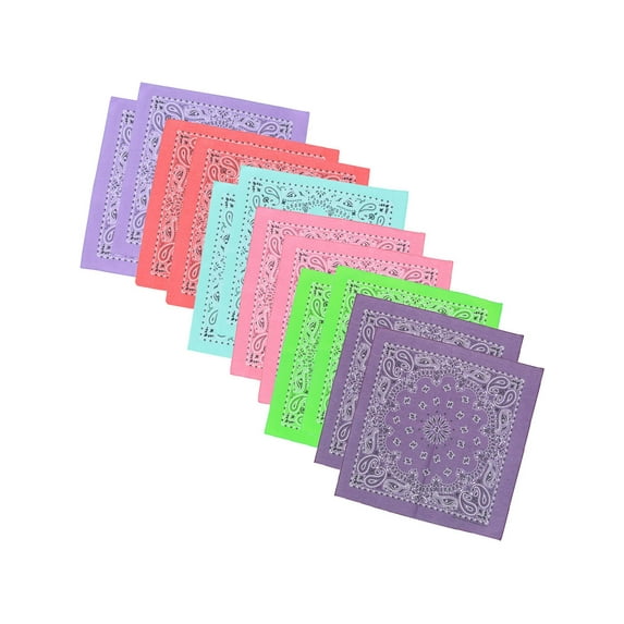 CTM Cotton Kitchen Sink Paisley Print Bandana Set (Pack of 12)