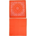 thumbnail image 1 of CTM Cotton Solid and Paisley Print Neon Bandana Kit (Pack of 2), 1 of 4