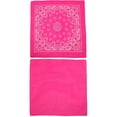 thumbnail image 1 of CTM Cotton Solid and Paisley Print Neon Bandana Kit (Pack of 2), 1 of 1