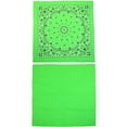 thumbnail image 1 of CTM Cotton Solid and Paisley Print Neon Bandana Kit (Pack of 2), 1 of 5