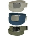 thumbnail image 1 of CTM Cotton with Nickel Buckle Adjustable Belt (Pack of 3 Colors), 1 of 5