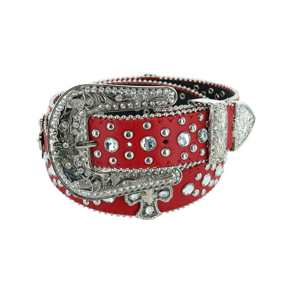 CTM  Cross Concho Western Rhinestone Belt (Women)