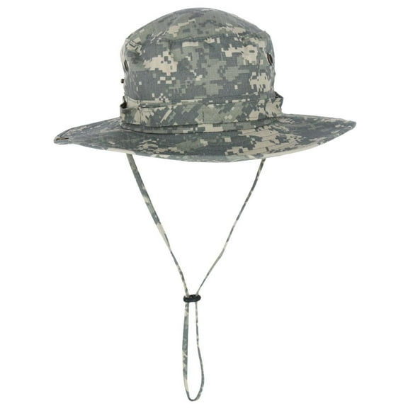 CTM  Crushable Wide Brim Camo Boonie Hat with Chin Cord (Men)