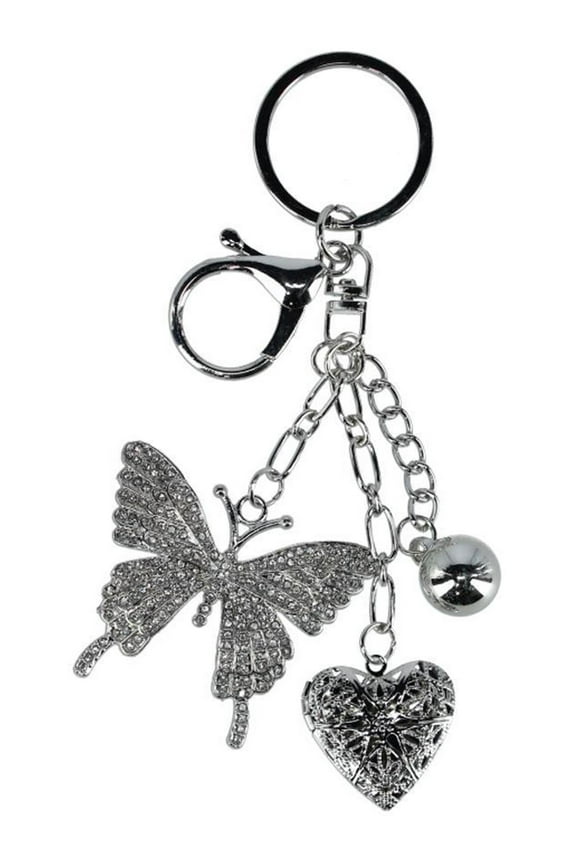 Crystal Butterfly & Heart Bag Charm (Women)