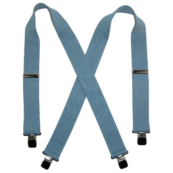 CTM Denim Clip-End 2 Inch Suspenders (Men)