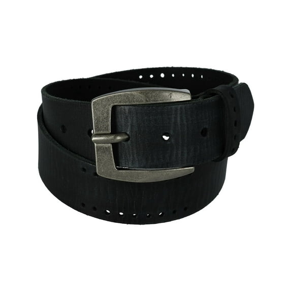 CTM Distressed Leather Bridle Belt with Perforations (Men)