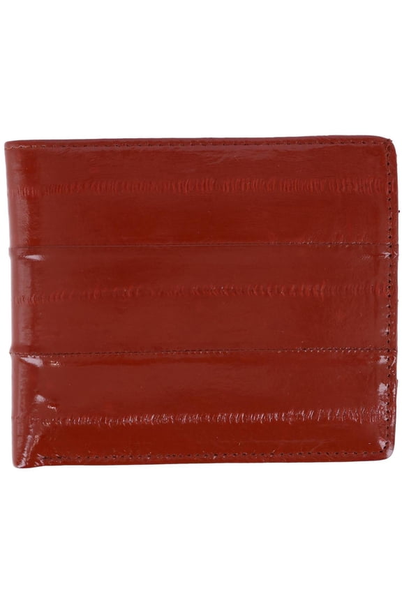 Eel Skin Leather Bifold Wallet with Coin Pouch (Men)