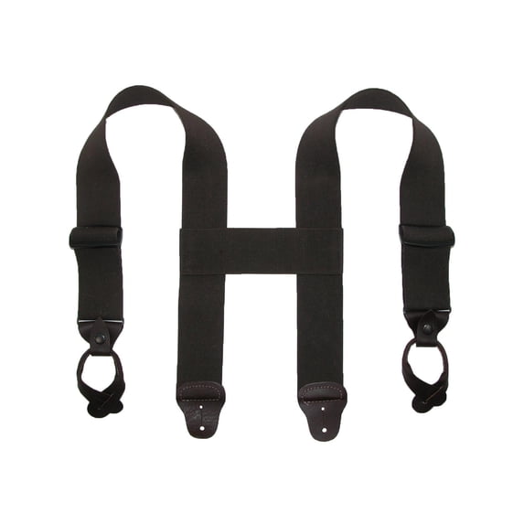 CTM Elastic 2 Inch Wide Button-End Wader Suspenders (Men)