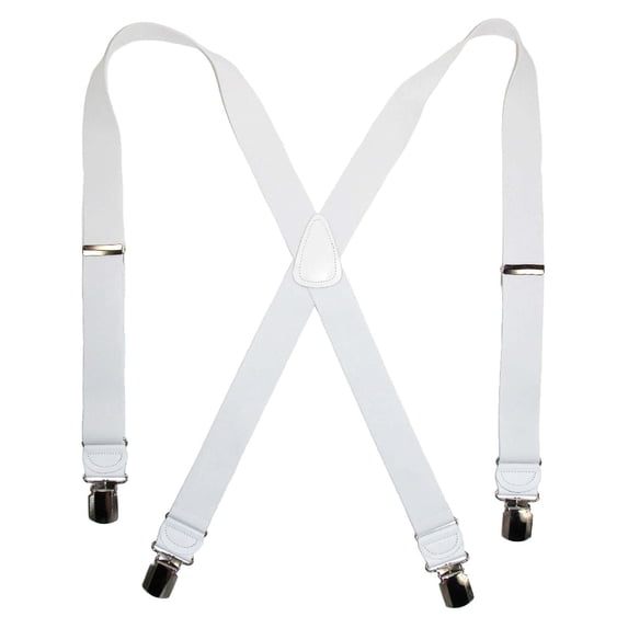 CTM Elastic Anti Slip Pin Clip Suspenders with Leather Drop Tabs (Men)