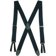 CTM  Elastic Basic X-Back Button-End Suspenders (Men)