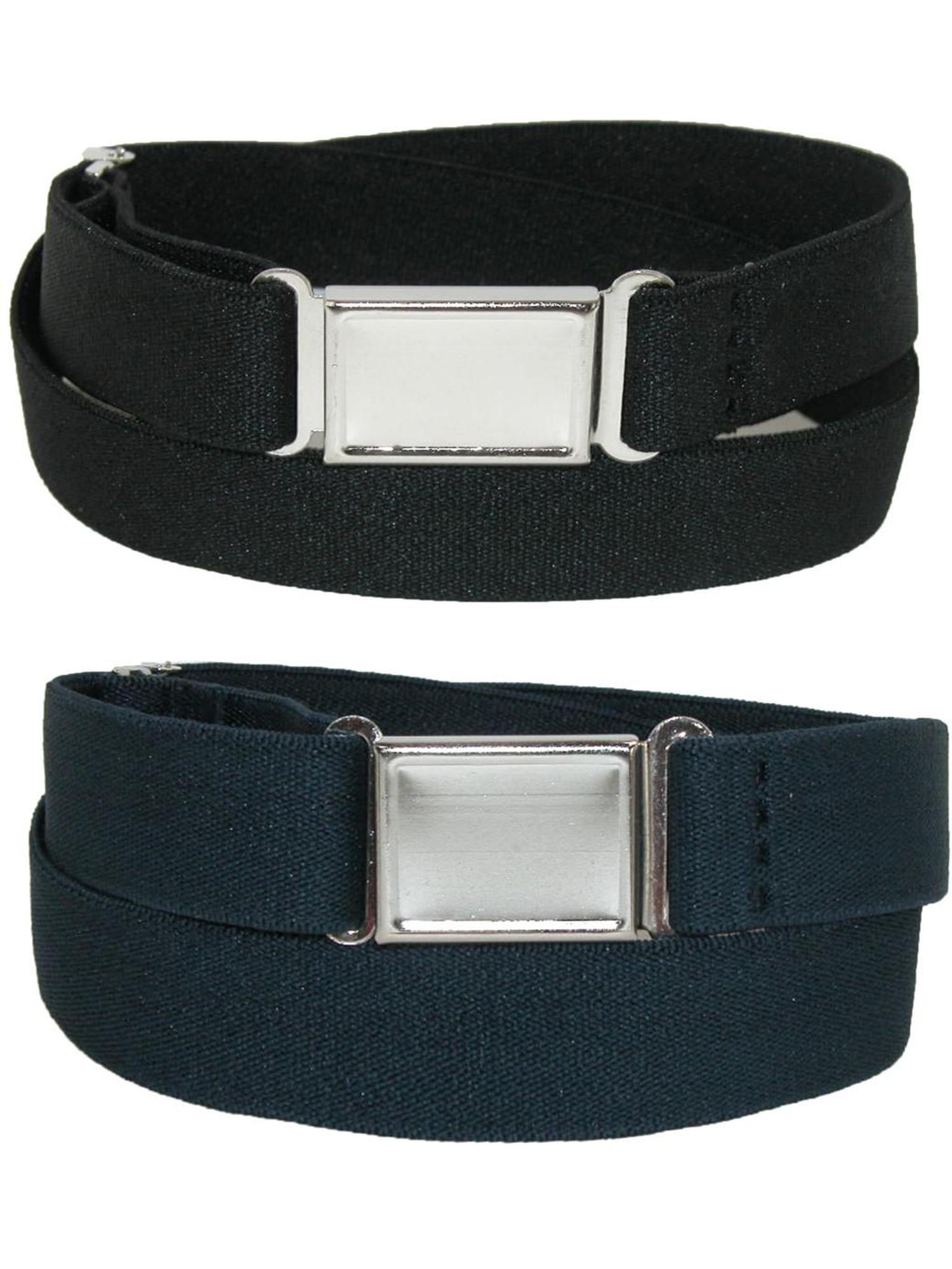 4719 Elastic Belt With Magnetic No Show Flat Buckle, Powder CTM Elastic Belt with Magnetic No Show Flat Buckle (Pack of  main image 3