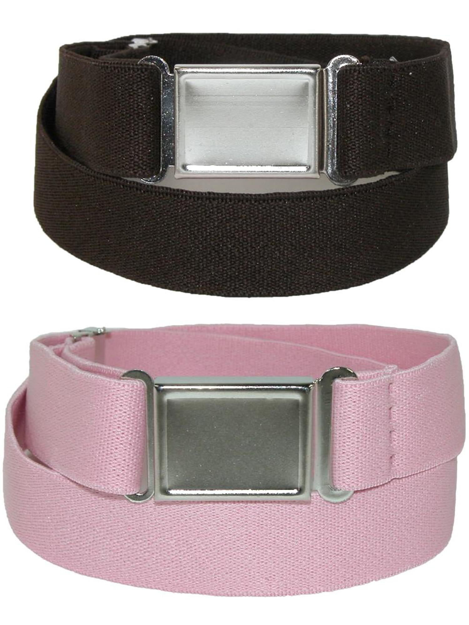 4719 Elastic Belt With Magnetic No Show Flat Buckle, Powder CTM Elastic Belt with Magnetic No Show Flat Buckle (Pack of  main image 4