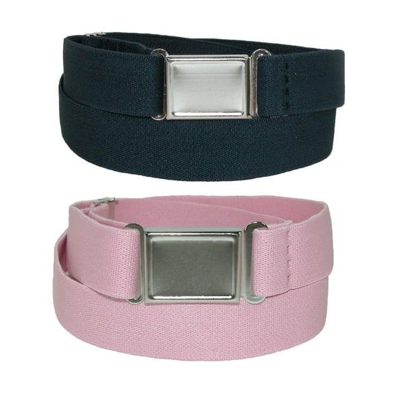 CTM  Elastic Belt with Magnetic No Show Flat Buckle (Pack of 2 Colors) (Women's Plus)