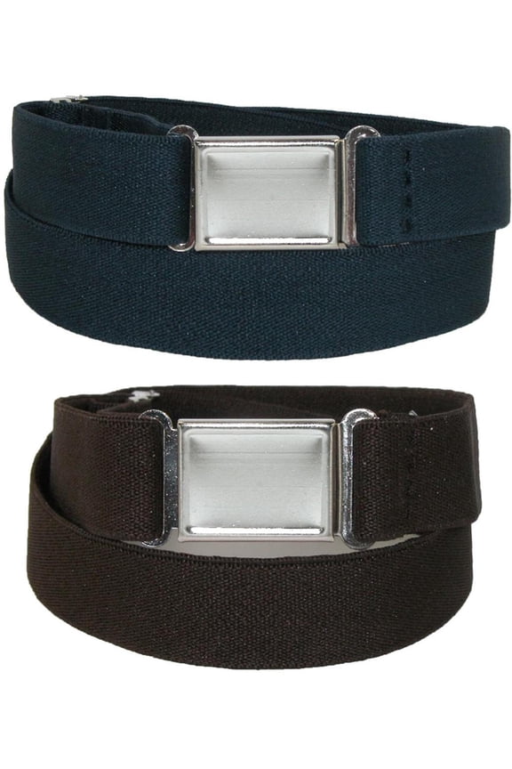 Elastic Belt with Magnetic No Show Flat Buckle (Pack of 2 Colors) (Women's Plus)