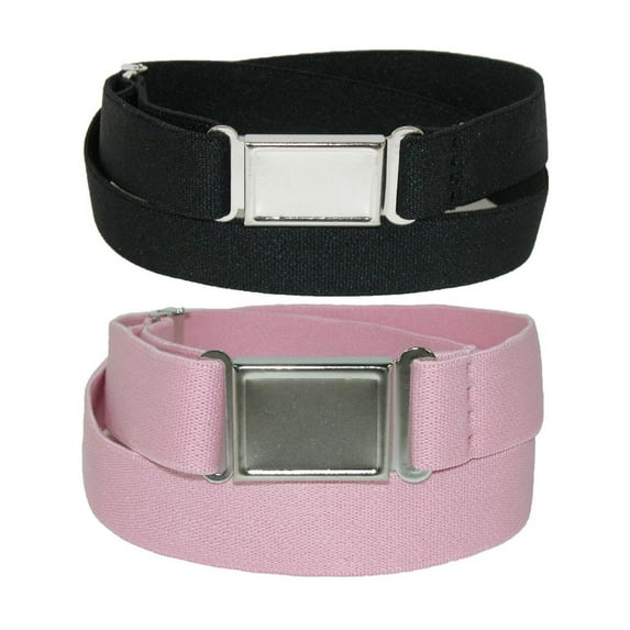 CTM  Elastic Belt with Magnetic No Show Flat Buckle (Pack of 2 Colors) (Women's Plus)