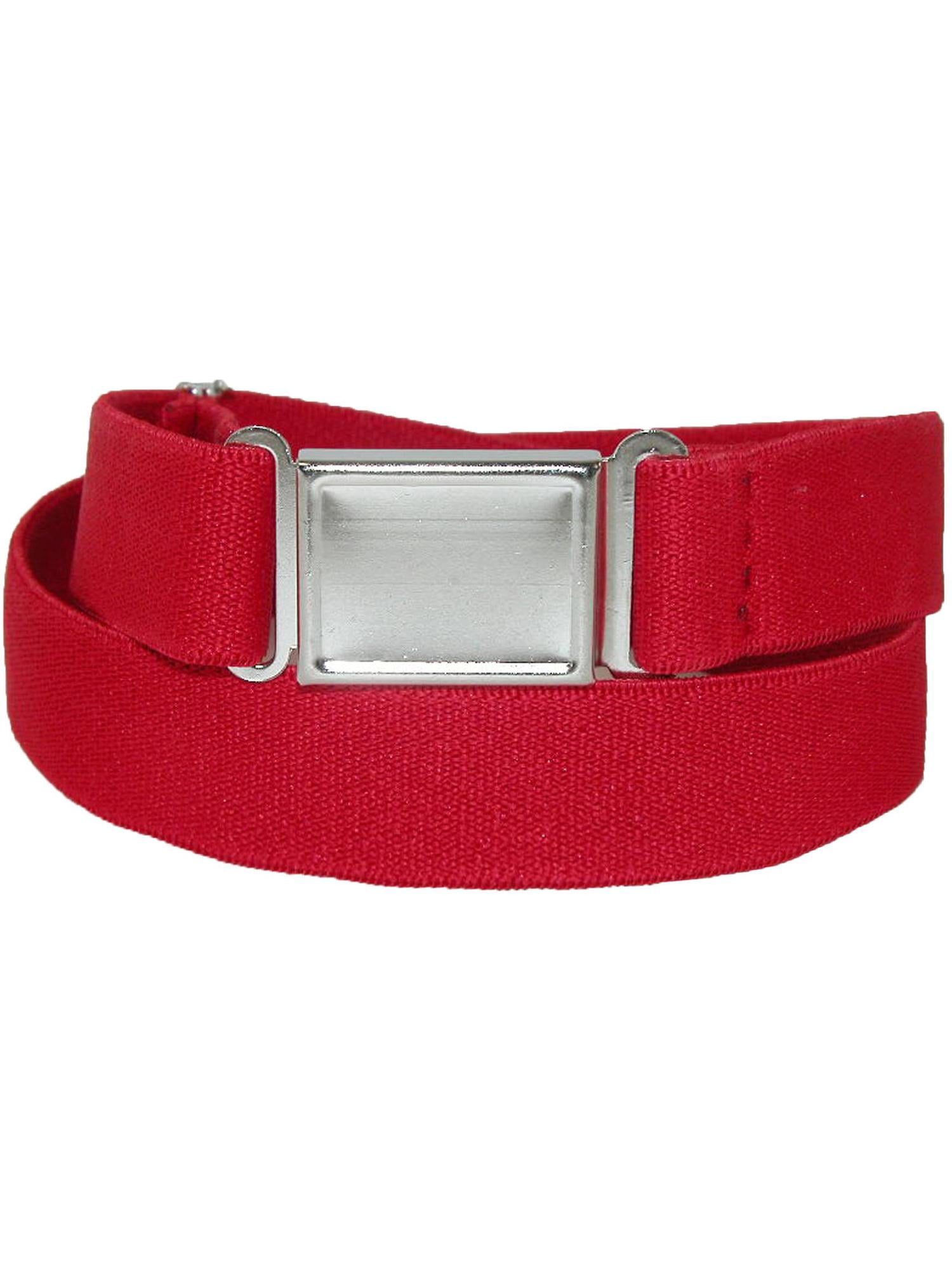 4719 Elastic Belt With Magnetic No Show Flat Buckle, Powder CTM Elastic Belt with Magnetic No Show Flat Buckle (Pack of  main image 2
