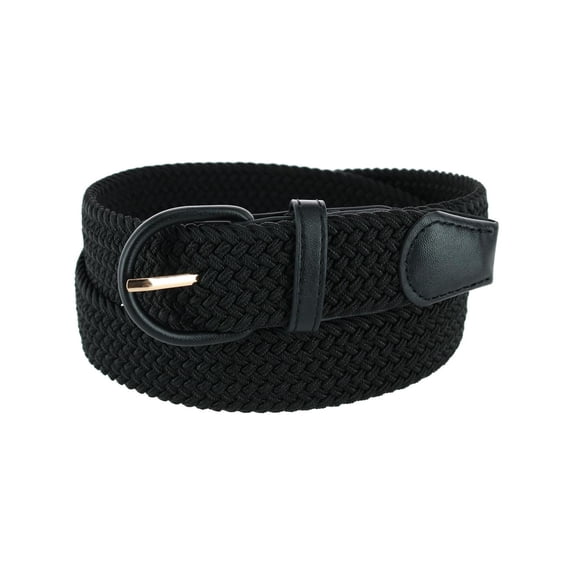 CTM Elastic Braided Belt with Covered Buckle (Men Big & Tall)