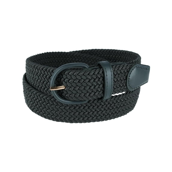 CTM Elastic Braided Belt with Covered Buckle (Men Big & Tall)