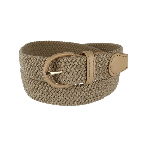CTM Elastic Braided Belt with Covered Buckle (Men Big & Tall)