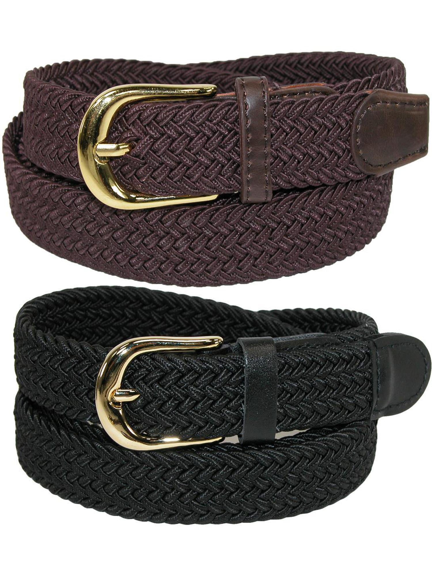 CTM Elastic Braided Stretch Belt (Pack of 2 Colors) (Women  display picture 3