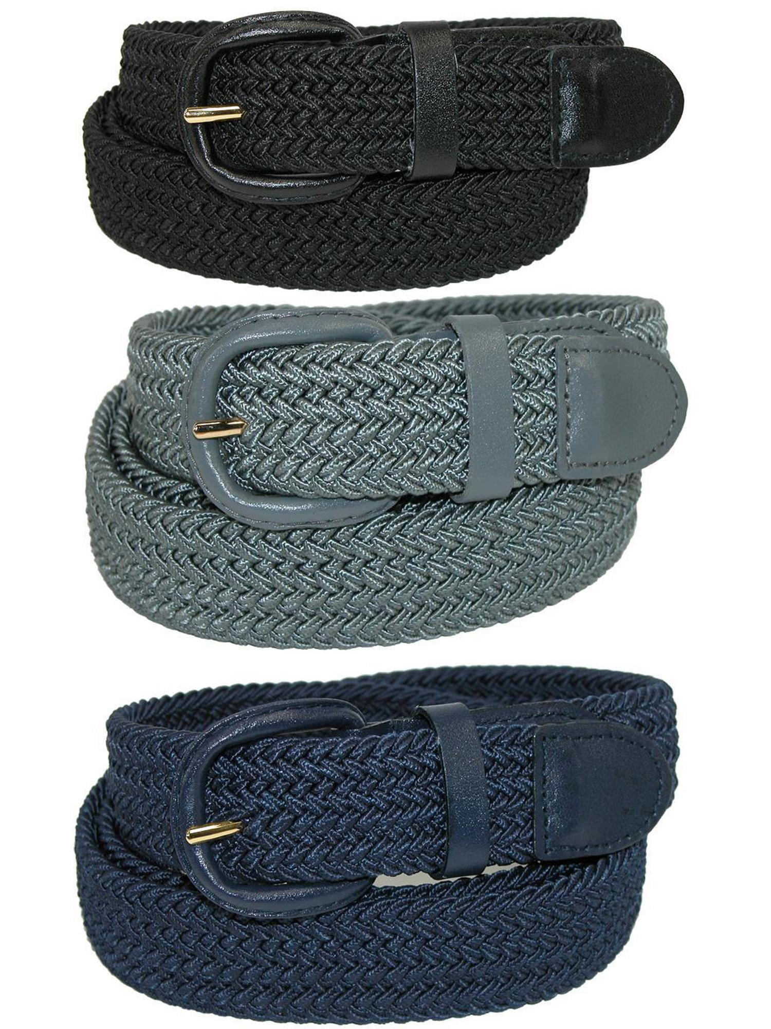 3Pack Elastic Braided Belt Hole-Free Adjustable Stretchy Unisex Nylon Belt 816P4BjMrXL.jpg main image 4