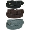 thumbnail image 1 of CTM  Elastic Braided Stretch Belt (Pack of 3 Colors) (Men), 1 of 2
