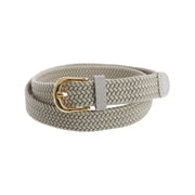 CTM Elastic Braided Stretch Belt with Gold Buckle 1 Inch Women