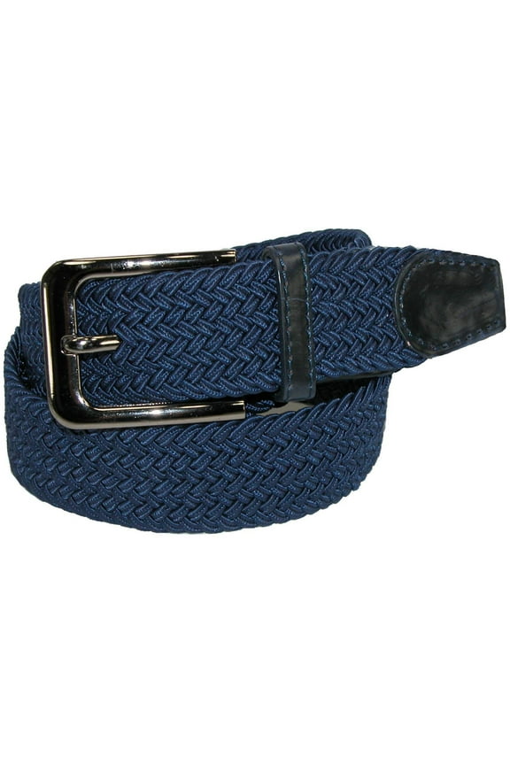 Elastic Braided Stretch Belt with Silver Buckle (Men)