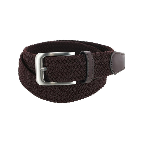 CTM  Elastic Braided Stretch Belt with Silver Buckle (Men)