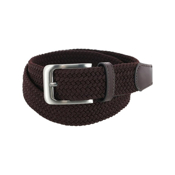 CTM Elastic Braided Stretch Belt with Silver Buckle (Men)