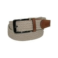 thumbnail image 1 of CTM  Elastic Braided Stretch Belt with Silver Buckle and Tan Tabs (Men), 1 of 2