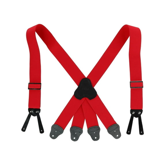 CTM Elastic Button-End 2 Inch Fireman Suspenders (Men)