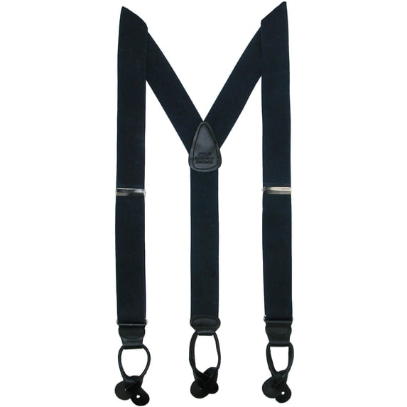 CTM Elastic Button End Dress Suspenders with Silver Hardware (Men Big & Tall)
