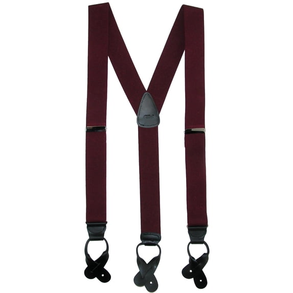 CTM Elastic Button End Dress Suspenders with Silver Hardware (Men Big & Tall)