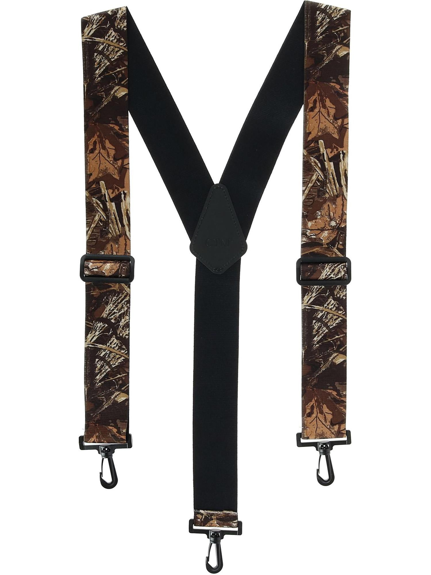 CTM Elastic Camouflage Suspenders with Black Swivel Clips (Men Big
