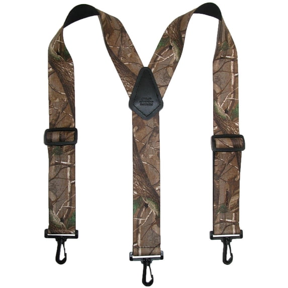 CTM Elastic Camouflage Suspenders with Black Swivel Clips (Men)