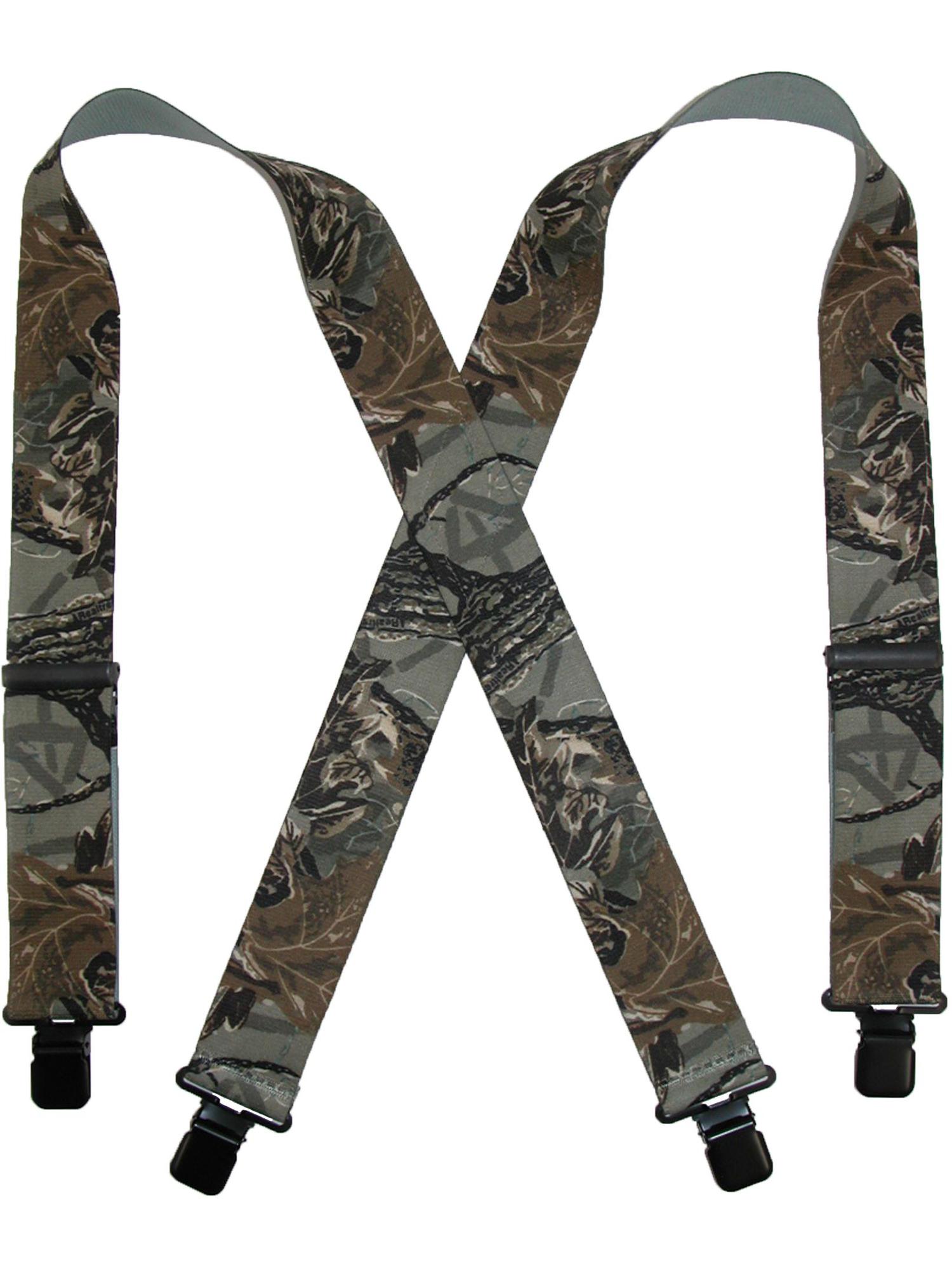 CTM Elastic ClipEnd 2 Inch Realtree Camo Suspenders (Men)