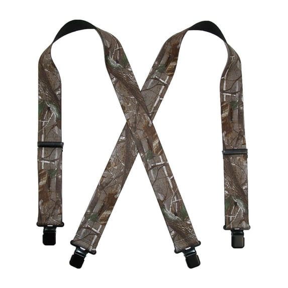 CTM Elastic Clip-End 2 Inch Realtree Camo Suspenders (Men)