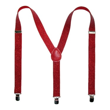 CTM  Elastic Glitter Clip-End Suspenders (Women)