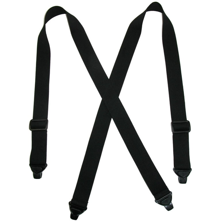CTM Elastic Plastic Clip End TSA Compliant Airport Suspenders Men