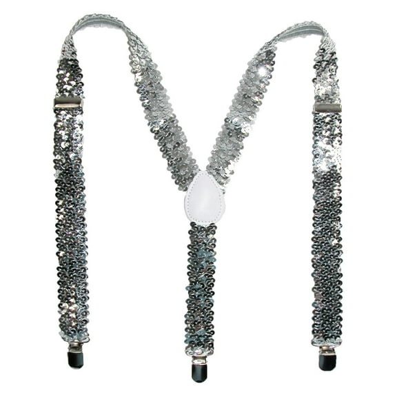 CTM  Elastic Sequins Clip-End Suspenders (Women)