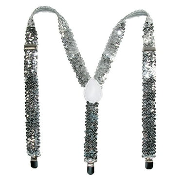 CTM  Elastic Sequins Clip-End Suspenders (Women)