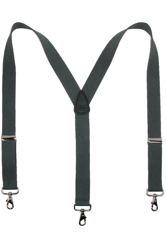 Elastic Solid Color Suspender with Metal Swivel Hook Clip End (Men)
