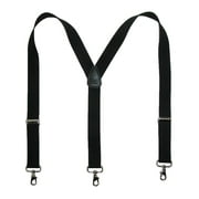 CTM  Elastic Solid Color Suspender with Metal Swivel Hook Clip End (Men)