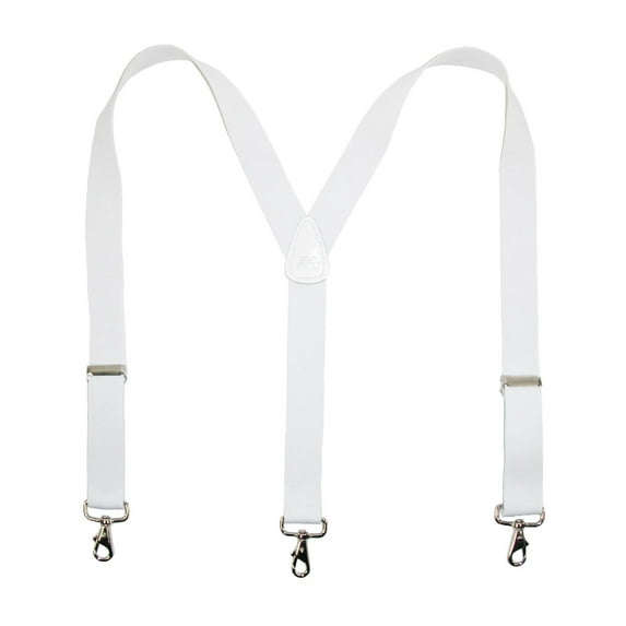 CTM  Elastic Solid Color Suspender with Metal Swivel Hook Clip End (Men)
