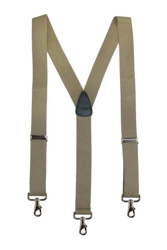 Elastic Solid Color Suspender with Metal Swivel Hook Clip End (Men)