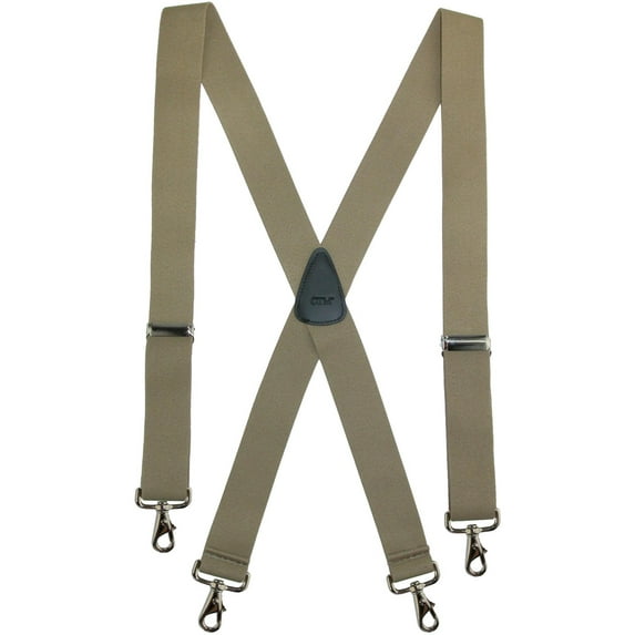 CTM  Elastic Solid Color X-Back Suspender with Swivel Hook Ends (Men)